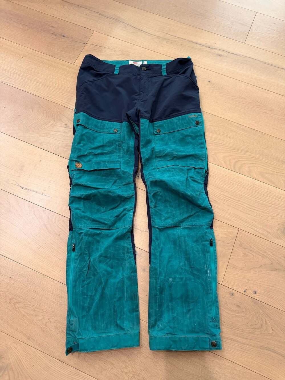 Fjallraven Keb Trousers Curved Women's US 34 EU 44 Blue Green Hiking Pants